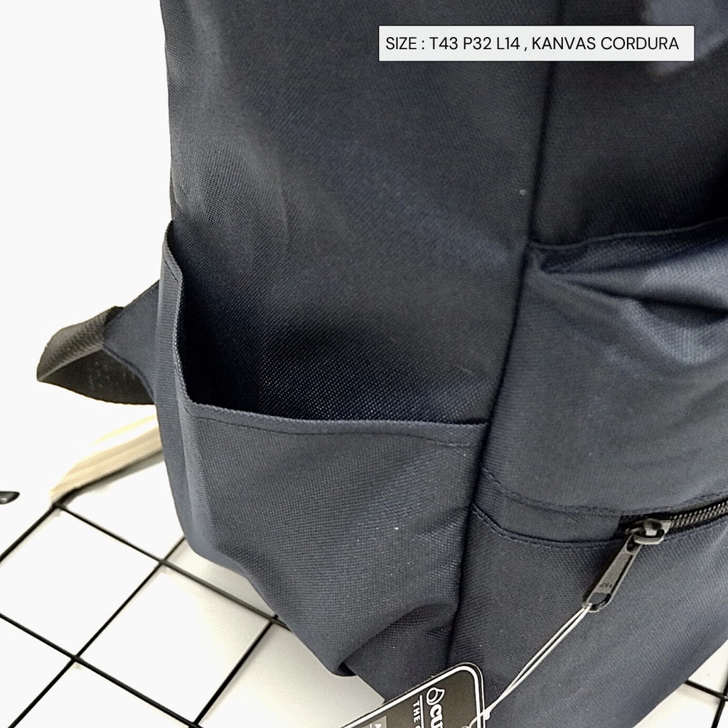BISA COD tas ransel pria cowok anak dewasa sekolah kantor backpack gesper tutup kanvas cordura murah - Gambar 4