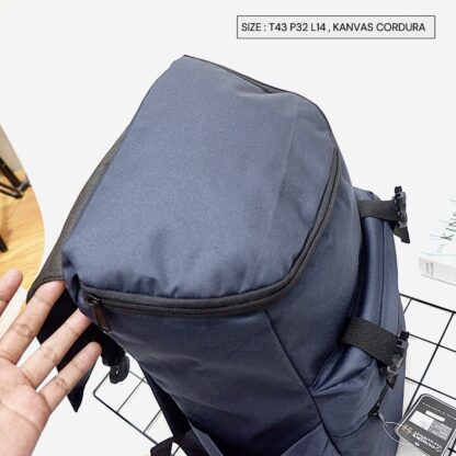 BISA COD tas ransel pria cowok anak dewasa sekolah kantor backpack gesper tutup kanvas cordura murah - Gambar 5