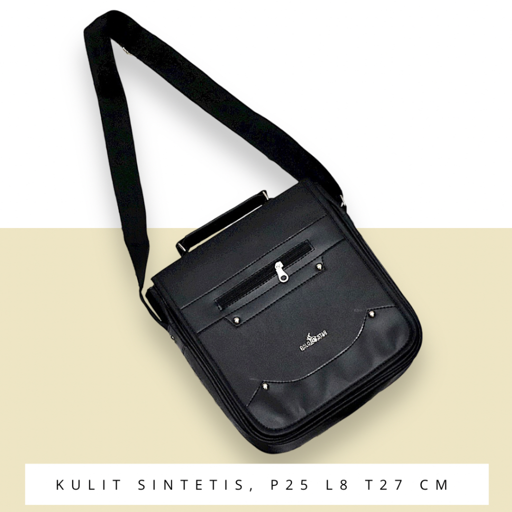 FREE ONGKIR Tas Slempang Selempang Pria Cowok kulit sintetis Sling Bag PU Leather sehari hari