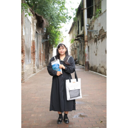 COD in SAJA Totebag fashion krem tali kanvas motif gadis kepang Tas Kuliah dan Pergi Jalan Jalan - Gambar 8