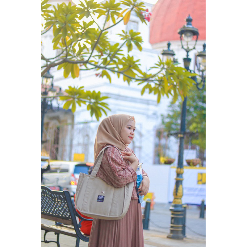 NEVSET Tas Wanita Tas Tote Ukuran Besar Big Jumbo Tas Totebag Wanita Model Terbaru Kanvas Kuat - Gambar 3