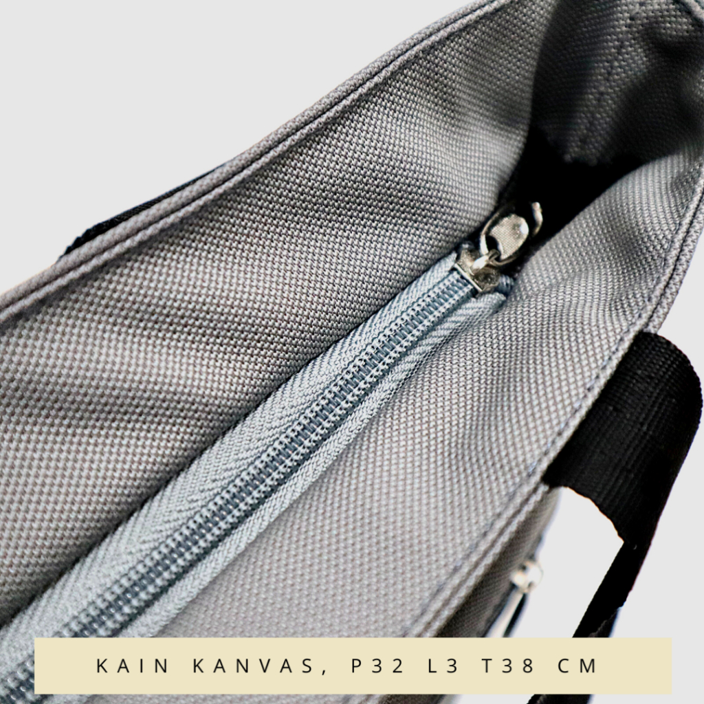 COD in SAJA Totebag fashion krem tali kanvas motif gadis kepang Tas Kuliah dan Pergi Jalan Jalan - Gambar 3
