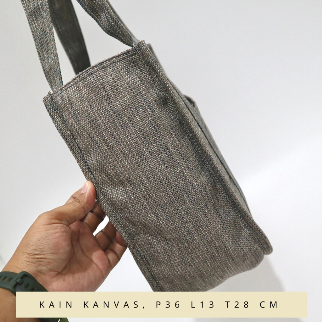 NEVSET Tas Wanita Tas Tote Ukuran Besar Big Jumbo Tas Totebag Wanita Model Terbaru Kanvas Kuat - Gambar 5
