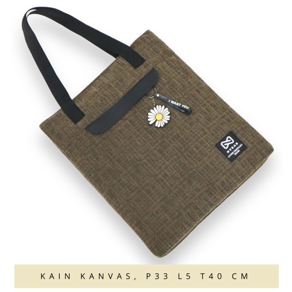 Tas Totebag Wanita Fashion tali hitam Tas Bahu samping murah bisa dropshiping gantungan kunci bunga