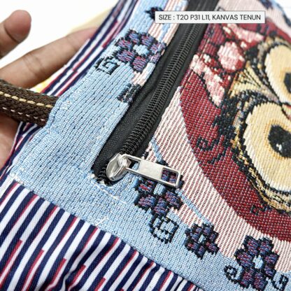 Tas Selempang kekinian Model Kinar kanvas tenun burung hantu owl murah tebal semarang tali panjang kaku oval - Gambar 5